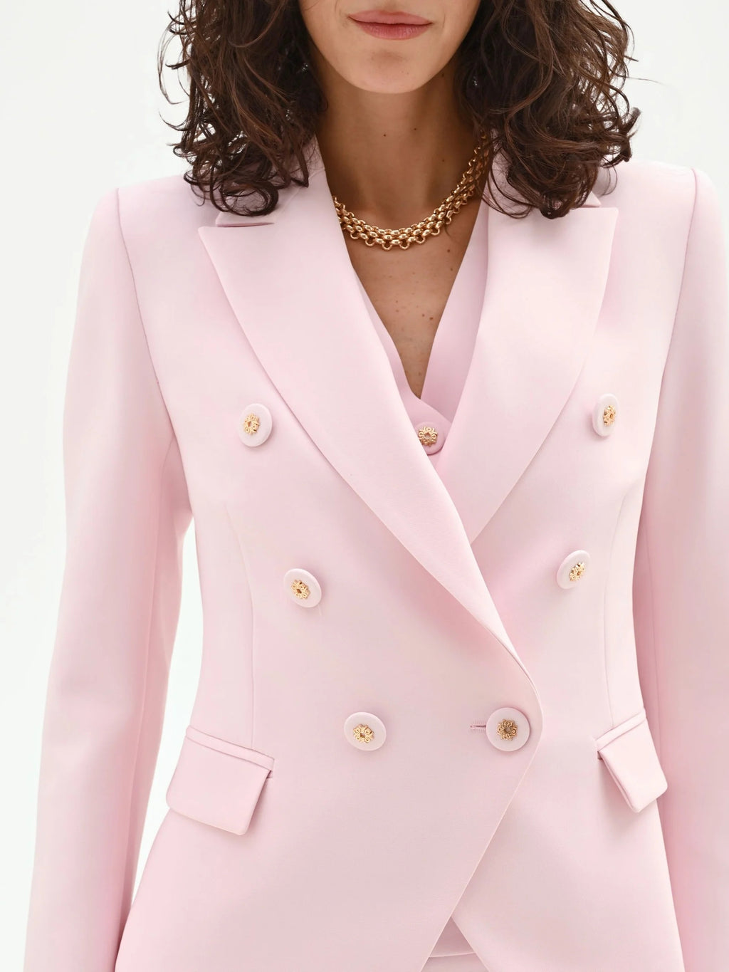 Chaqueta cruzada azul cielo