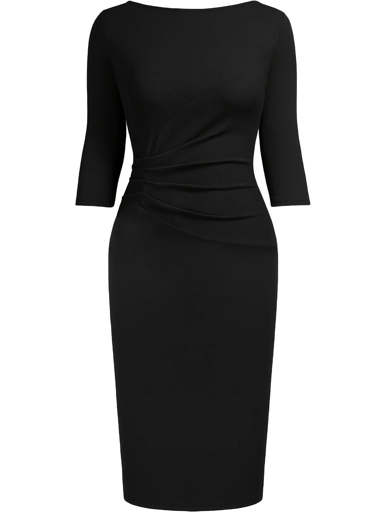 Vestido Elegante de Mujer con Cuello Redondo y Manga 2/3