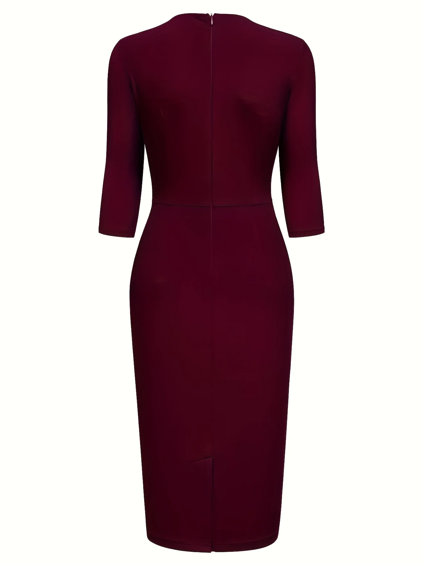 Vestido Elegante de Mujer con Cuello Redondo y Manga 2/3